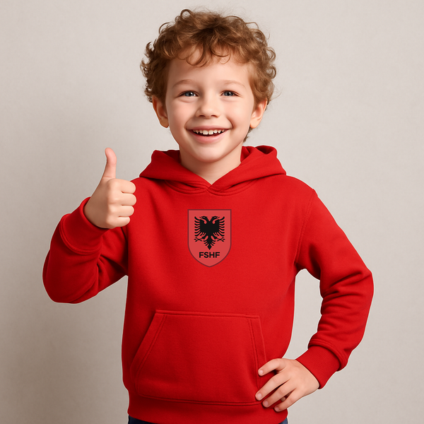 Youth Kids Albania National Soccer Team Pullover Hoodie