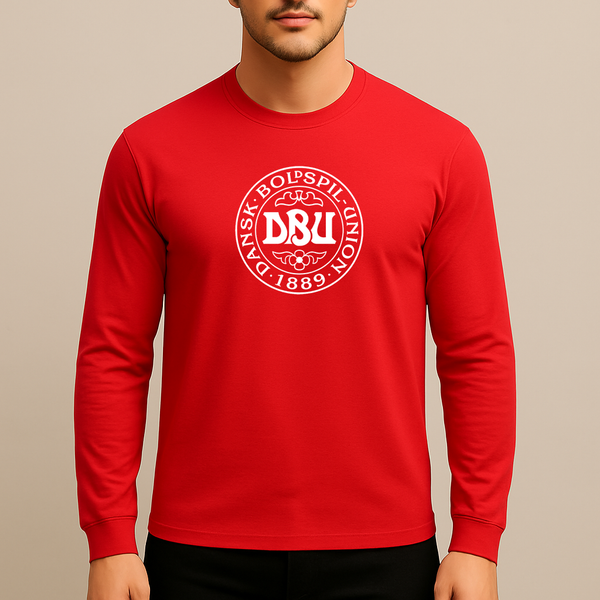 Men's Denmark Soccer Long Sleeve T-Shirt