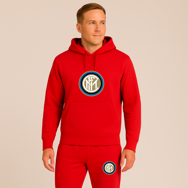Men's Inter Milan Soccer Logo Hoodie Joggers Set