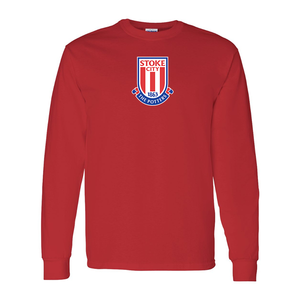 Men's Stoke City Soccer Gildan Heavy Cotton Long Sleeve T-Shirt