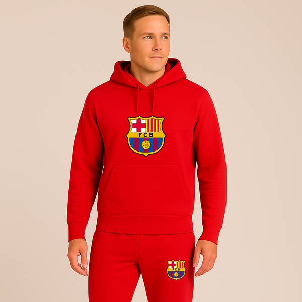 Men's F.C. Barcelona Soccer Logo Hoodie Joggers Set