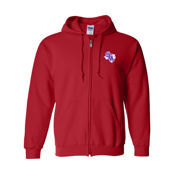 Men's Stephen F. Austin Lumberjacks  Gildan  Heavy Blend Full Zip Hooded Sweatshirt