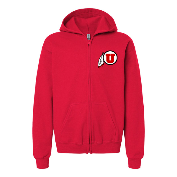 Gildan Heavy Blend Youth  Utah Utes Full Zip Hooded Sweatshirt