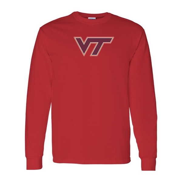 Men's Virginia Tech Hokies  Gildan Heavy Cotton Long Sleeve T-Shirt