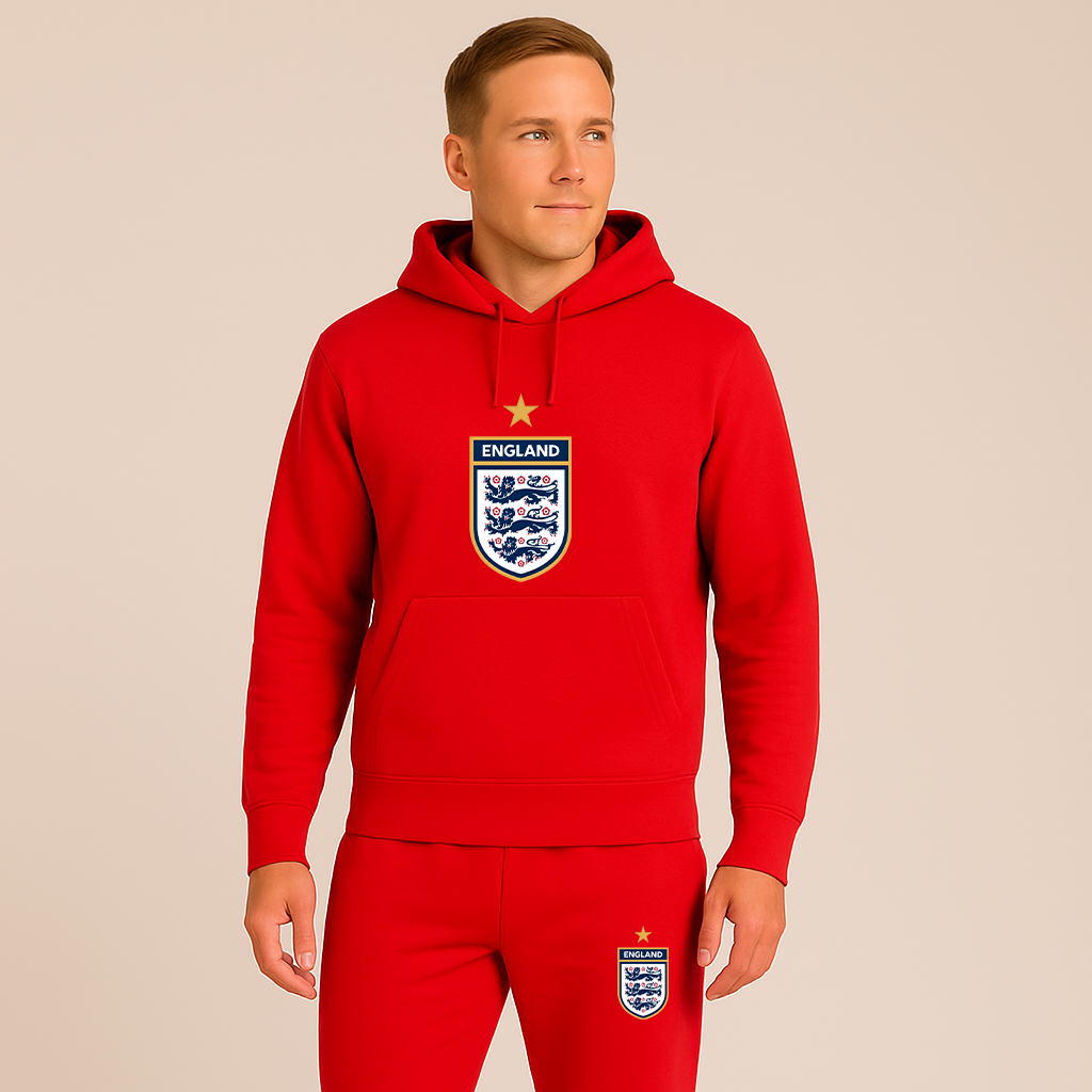 Men's England National Soccer Team Logo Hoodie Joggers Set