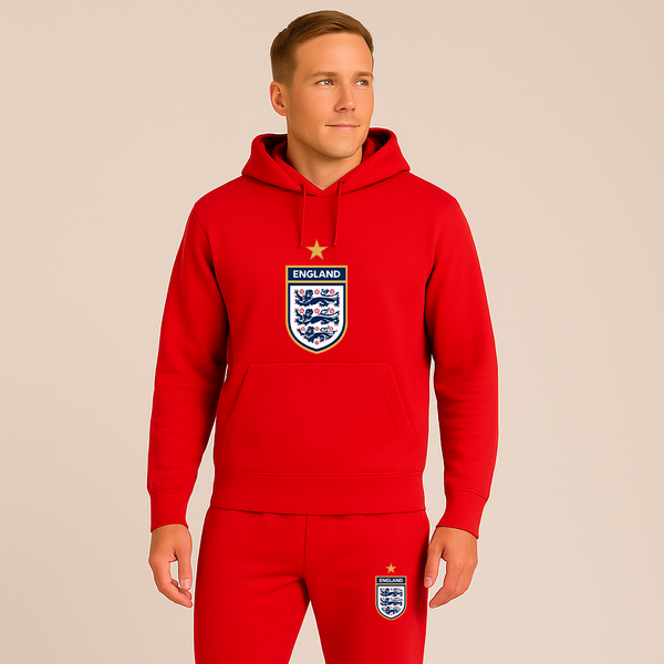 Men's England National Soccer Team Logo Hoodie Joggers Set