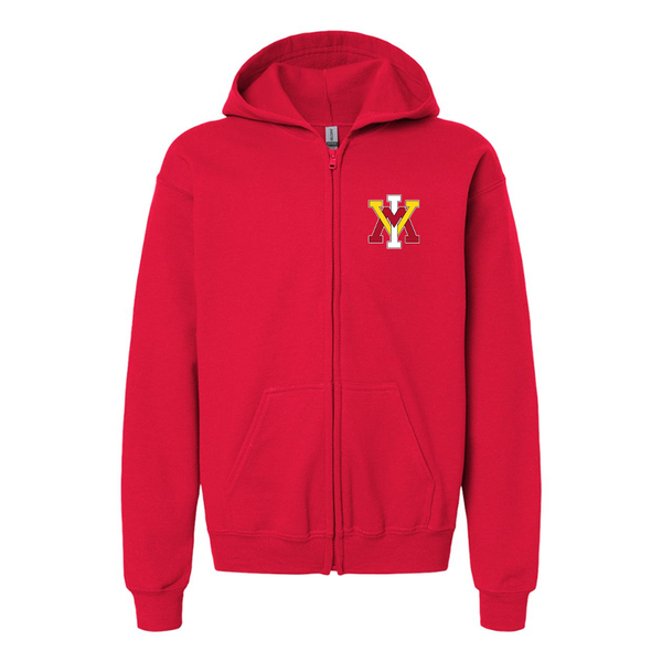 Gildan Heavy Blend Youth VMI Keydets Full Zip Hooded Sweatshirt