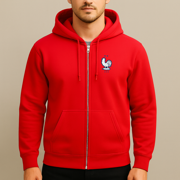 Men's France National Soccer Team Zipper Hoodie