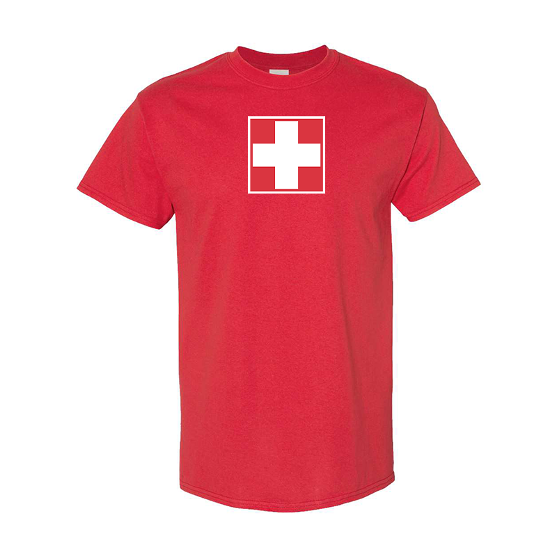 Men's Switzerland National Football Soccer Team Gildan Heavy Cotton T-Shirt