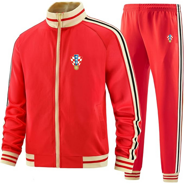 Men's  Croatia National Soccer Team - Premium Two-Piece Designer Tracksuit