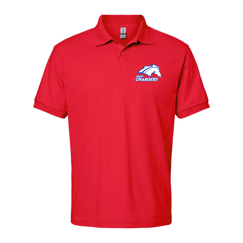 Men's Alabama Huntsville Chargers Wildcats Dry Blend Jersey Polo - Red