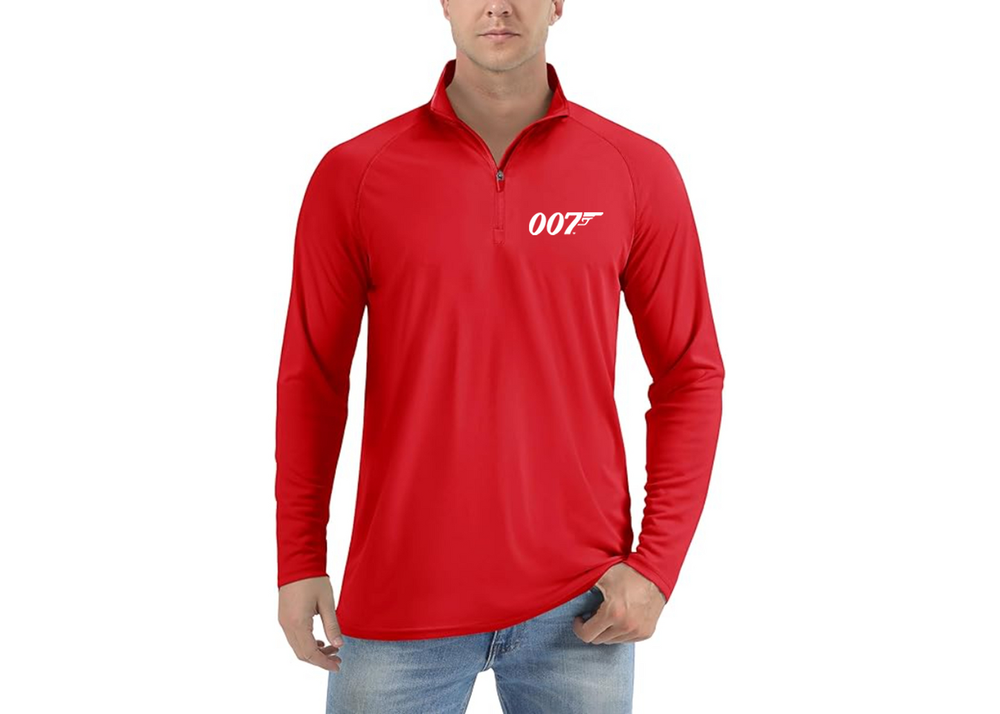 007 James Bond Movie - Lightweight Quarter-Zip Athletic Shirt – Long Sleeve Performance Wear