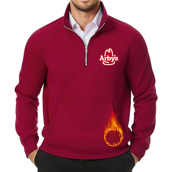 Men's Arbys JMIERR Quarter Zip Pullover Heavy Sweatshirts Warm Fleece Sweatshirt Polo Shirt with Pockets