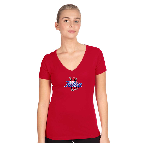 Women's Tulsa Golden Hurricane  Next Level V-Neck T-Shirt