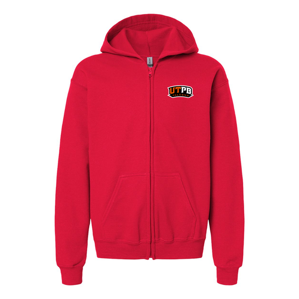 Gildan Heavy Blend Youth UTPB Falcons  Full Zip Hooded Sweatshirt