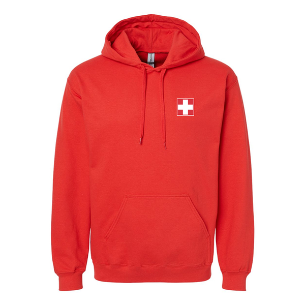 Men's  Switzerland National Football Soccer Team  Softstyle Midweight Hooded Sweatshirt