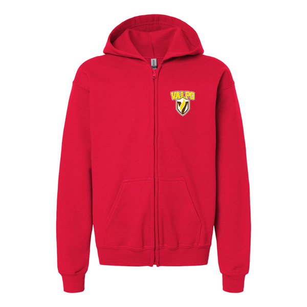Gildan Heavy Blend Youth Valparaiso Crusaders Full Zip Hooded Sweatshirt