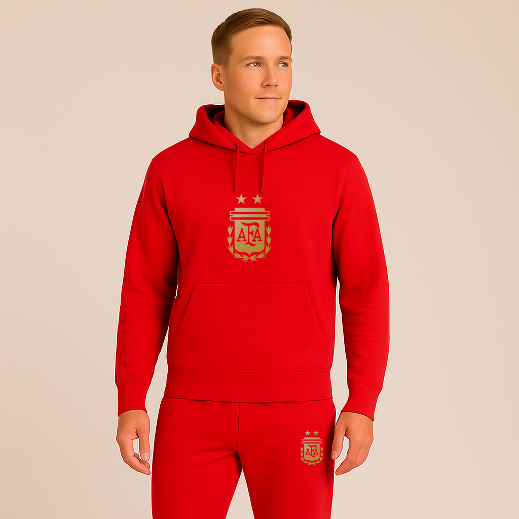 Men's Argentina Soccer Hoodie Joggers Set