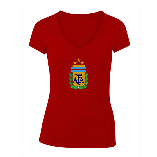 Women's Argentina National Soccer Team V-Neck T-Shirt