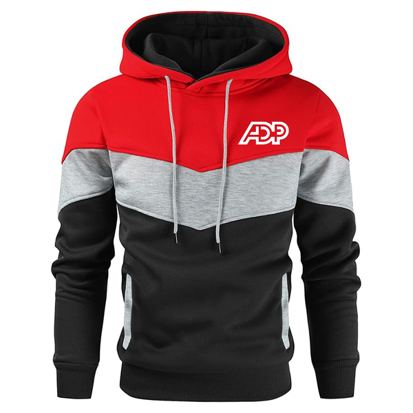 Men's ADP  Novelty Color Block Pullover Fleece Hoodie Long Sleeve Casual