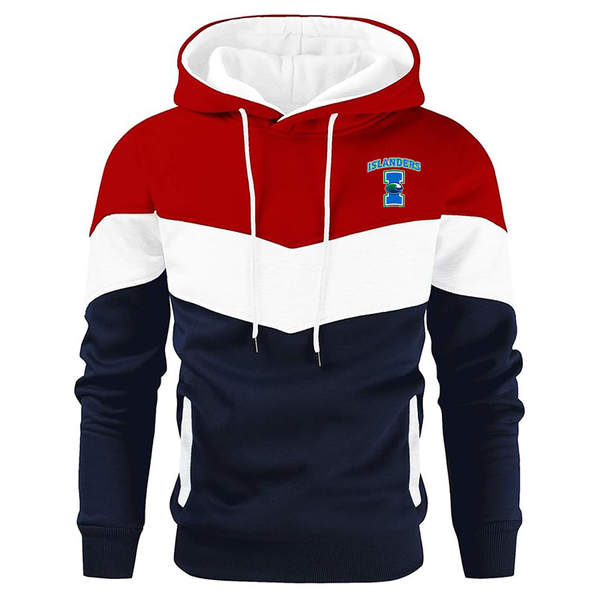 Men's  Texas AM CC Islanders  Gesean  Novelty Color Block Pullover Fleece Hoodie Long Sleeve Casual