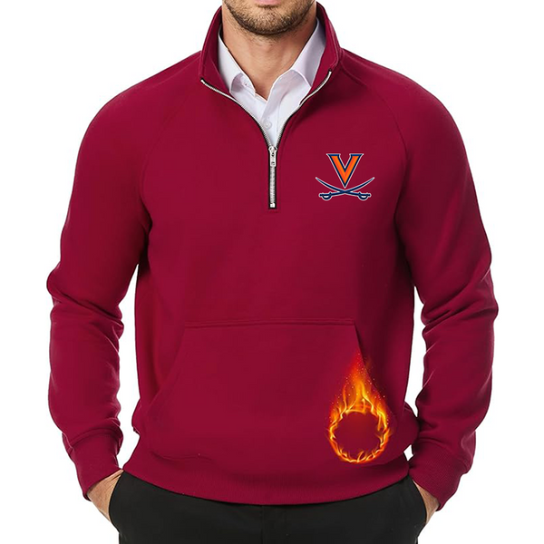 Men's Virginia Cavaliers  JMIERR Quarter Zip Pullover Heavy Sweatshirts Warm Fleece Sweatshirt Polo Shirt with Pockets