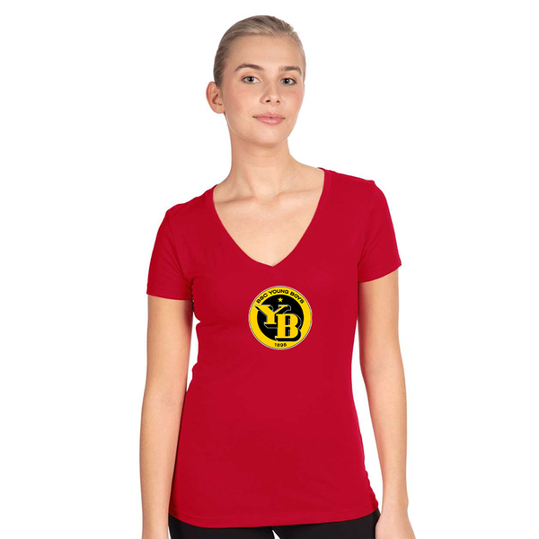 Women's  Young Boys Soccer Next Level V-Neck T-Shirt