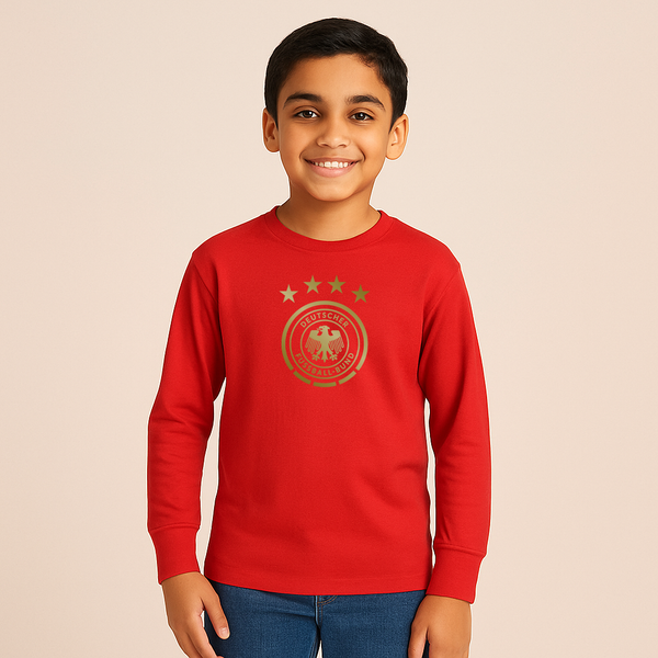 Youth Kids Germany Soccer Long Sleeve T-Shirt