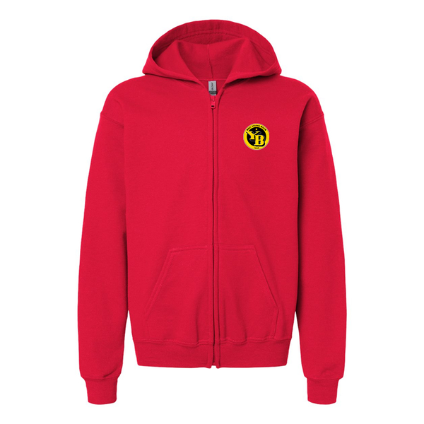 Gildan Heavy Blend Youth  Young Boys Soccer Full Zip Hooded Sweatshirt