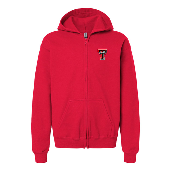 Gildan Heavy Blend YouthTexas Tech Red Raiders Full Zip Hooded Sweatshirt
