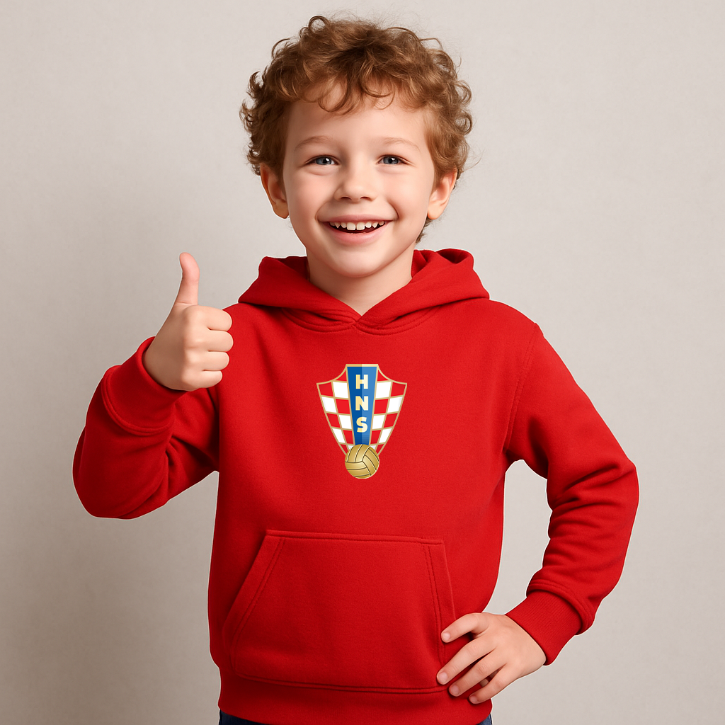 Youth Kids Croatia National Soccer Team Pullover Hoodie