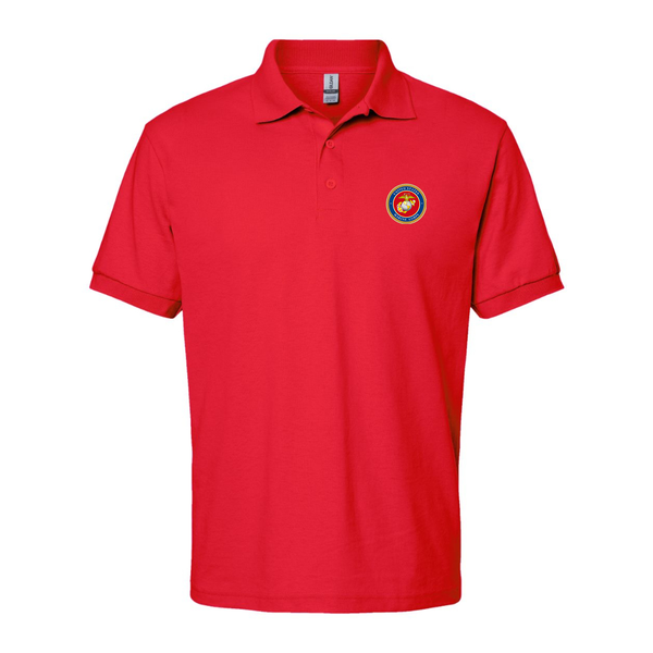 Men's  USMC Emblem Dry Blend Jersey Polo