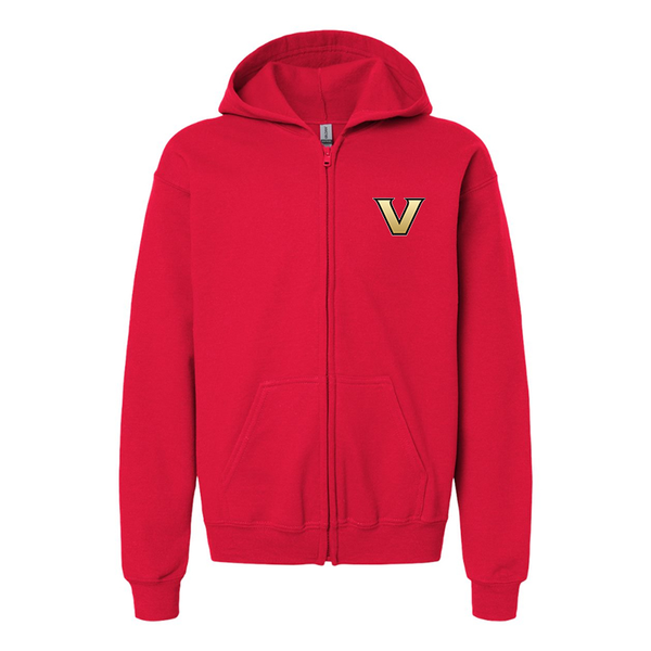 Gildan Heavy Blend Youth Vanderbilt Commodores Full Zip Hooded Sweatshirt