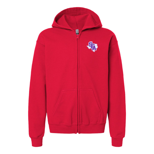 Gildan Heavy Blend Youth Stephen F. Austin Lumberjacks  Full Zip Hooded Sweatshirt