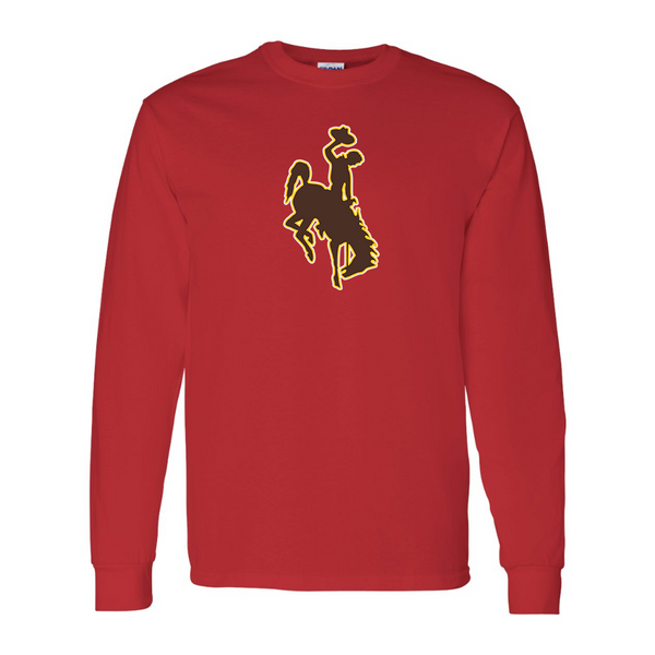 Men's  Wyoming Cowboys Gildan Heavy Cotton Long Sleeve T-Shirt