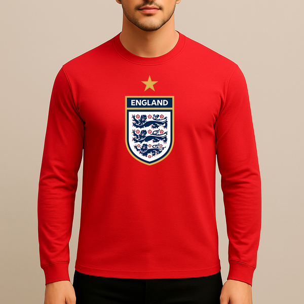 Men's England National Soccer Team Long Sleeve T-Shirt