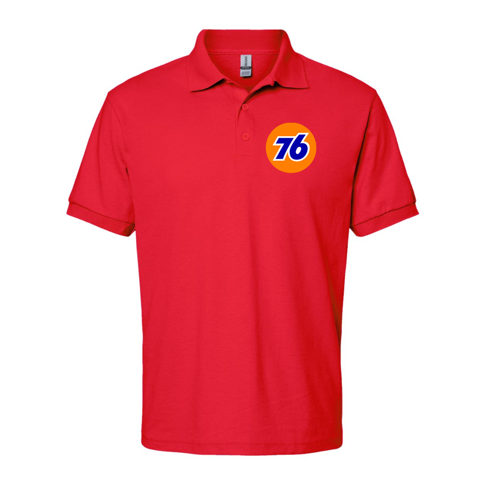 Men's 76 Gas Station Dry Blend Jersey Polo - Red