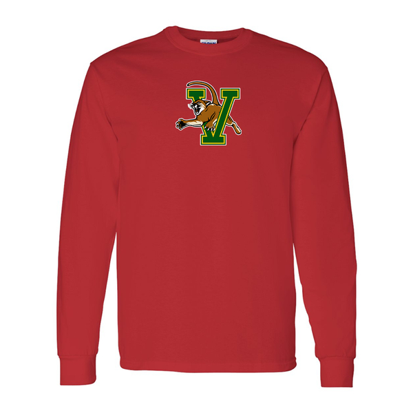 Men's Vermont Catamounts  Gildan Heavy Cotton Long Sleeve T-Shirt