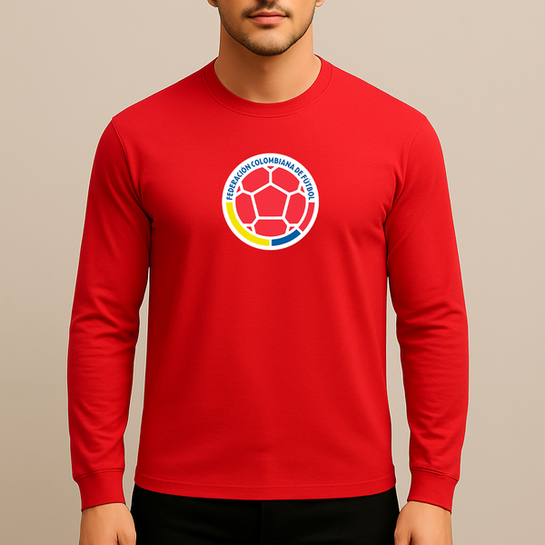 Men's Colombia National Soccer Team Long Sleeve T-Shirt