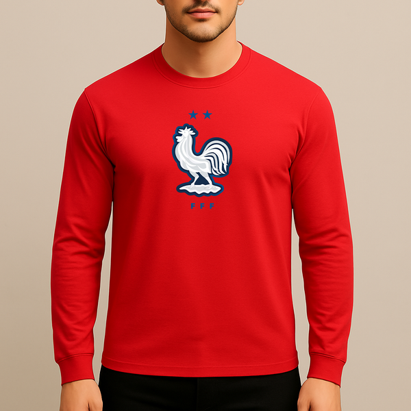 Men's France National Soccer Team  Long Sleeve T-Shirt