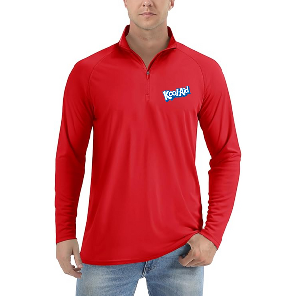 Men's kool-Aid Lightweight Quarter-Zip Athletic Shirt Long Sleeve