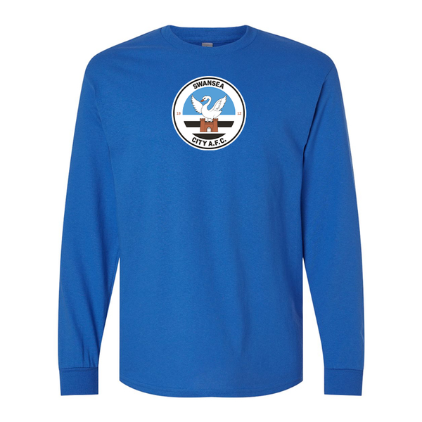 Men's Swansea City Soccer Gildan Heavy Cotton Long Sleeve T-Shirt