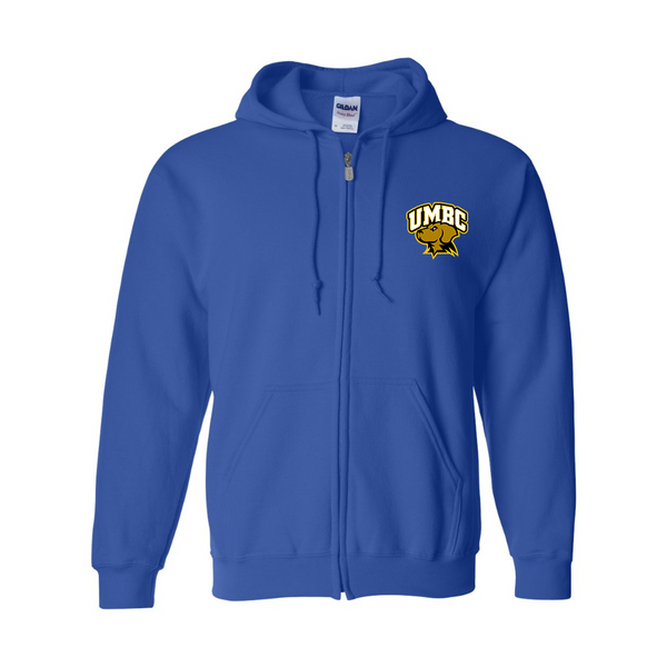 Men's UMBC Retrievers Gildan  Heavy Blend Full Zip Hooded Sweatshirt