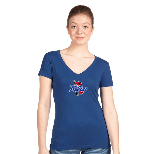 Women's Tulsa Golden Hurricane  Next Level V-Neck T-Shirt