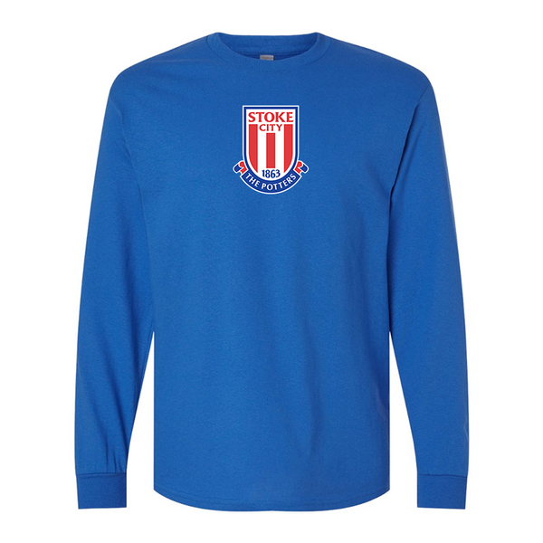 Men's Stoke City Soccer Gildan Heavy Cotton Long Sleeve T-Shirt