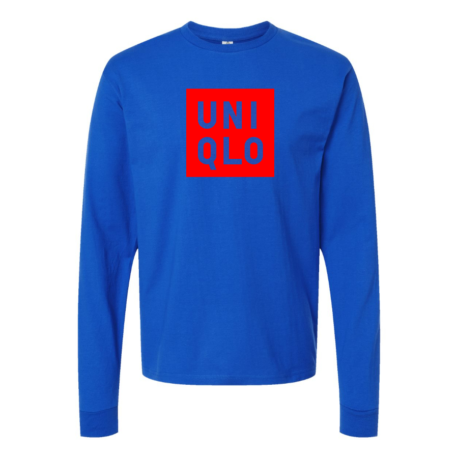 Men's Uniqlo Logo  Cotton Long Sleeve T-Shirt