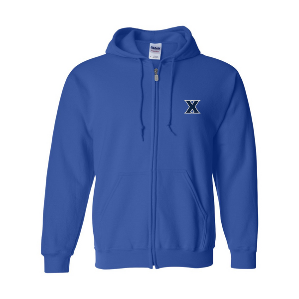 Men's Xavier Musketeers  JERZEES NuBlend Full-Zip Hooded Sweatshirt