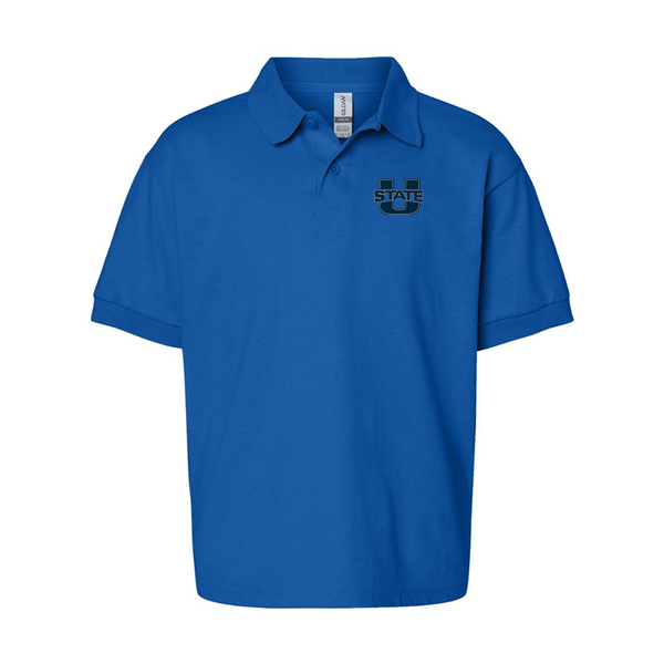 Youth Utah State Aggies Gildan Dry Blend Jersey Polo