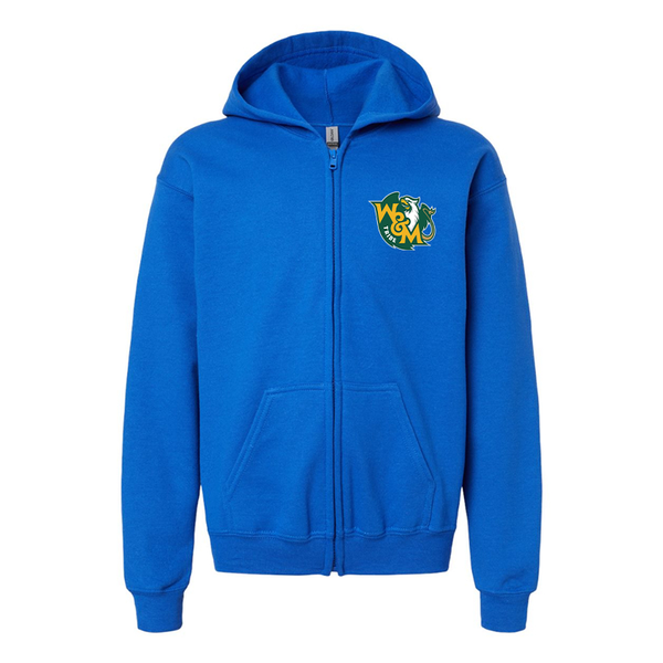 Gildan Heavy Blend Youth  William and Mary Tribe Full Zip Hooded Sweatshirt