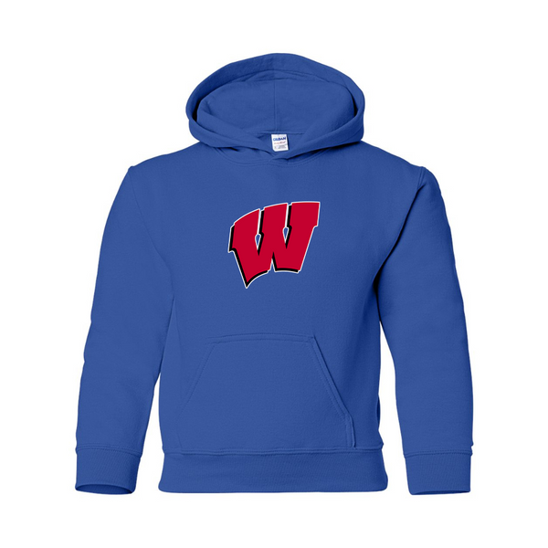 Youth  Wisconsin Badgers Gildan Heavy Blend  Hooded Sweatshirt